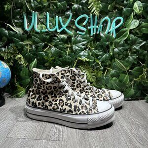 Converse Lift Hi Top Platform Cheetah Leopard Print Women's Size 9